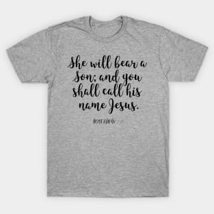 Matthew 1:21 Christmas Scripture T-Shirt